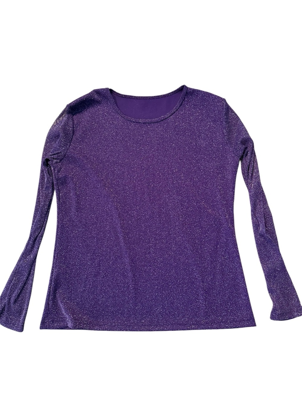 Women’s Shimmery Purple Long-Sleeve Top